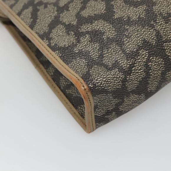 SAINT LAURENT Clutch Bag PVC Beige Auth ar13391